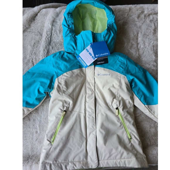 Columbia Bugaboo III Interchange Youth XS 6-6x Jacket Coat Turquoise Beige NWT - Picture 1 of 8